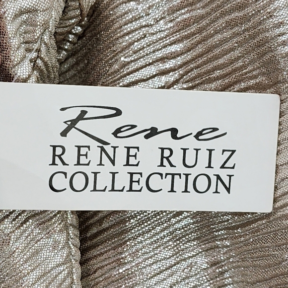 Rene Ruiz Collection Women's Poly Metallic Draped Cocktail Dress - 10 - Picture 6 of 6